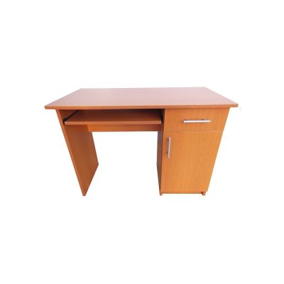 Birou cu spatiu depozitare pentru scolari, pal melaminat, sertar, 2 rafturi, polita glisanta tastatura, 100x52x76 cm, cires drm3088