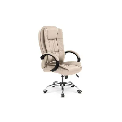 Scaun directorial mh rudy, ergonomic, mecanism balans, piele ecologica, rotire 360 ˚, inaltime reglabila, 110 kg, bej drm4429