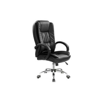 Scaun directorial hm relax, ergonomic, mecanism balans, piele ecologica, confort sporit, inaltime reglabila, 110 kg, negru drm3523