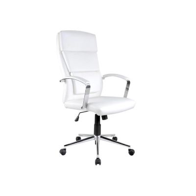 Scaun directorial hm aurelius, ergonomic, piele ecologica, inaltime ajustabila, suport lombar, mecanism balans, 115 kg, 120x65x67 cm , alb drm2004