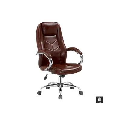 Scaun directorial hm cody, cadru otel, piele ecologica, inaltime ajustabila, mecanism balansare, 130 kg, 119x64x65cm, maro drm2194