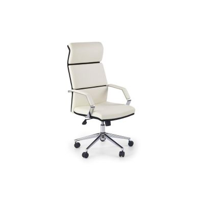 Scaun directorial hm costa, ergonomic, cadru otel, piele ecologica, inaltime ajustabila, mecanism balansare, 110 kg, 124x60x63 cm, crem drm2011