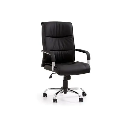 Scaun directorial hm hamilton, piele ecologica, inaltime ajustabila, mecanism balansare, 150 kg, 111x60x51 cm, negru drm2025