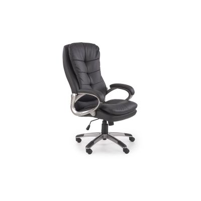 Scaun directorial hm preston, robust, piele ecologica, inaltime reglabila, mecanism balans, 100 kg, negru drm9657