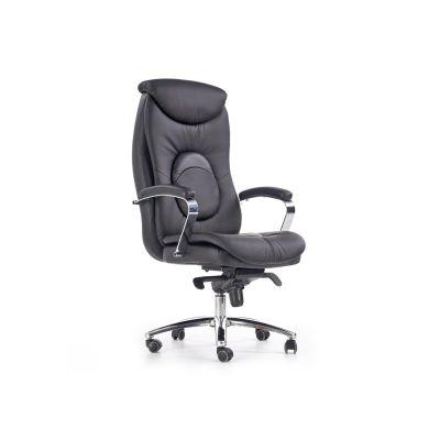 Scaun directorial hm quad, piele ecologica, inaltime ajustabila, mecanism multiblock, suport lombar, rotire 360 ˚, 150 kg, negru drm4632