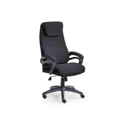 Scaun directorial hm sidney, ergonomic, cadru polipropilena, tapiterie stofa, suport lombar, inaltime ajustabila, 110 kg, 125x65x43 cm, negru drm2067