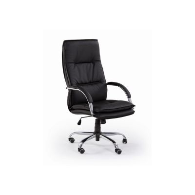 Scaun directorial hm stanley, ergonomic, cadru polipropilena, piele ecologica, suport lombar, mecanism balansare, 102kg, 115x59x50 cm, negru drm2069