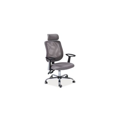 Scaun de birou cu mesh, sl q118, ergonomic, brate si tetiera ajustabile, cadru metalic, mecanism balans, 100 kg, gri drm3929