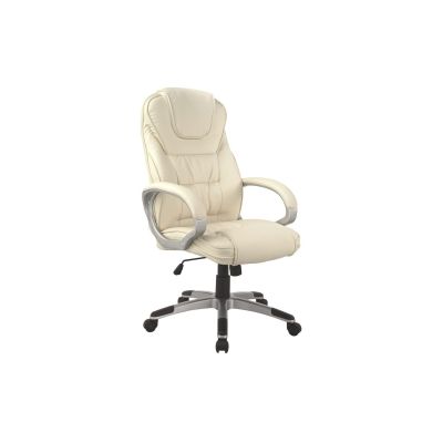 Scaun directorial sl q031, piele ecologica, inaltime reglabila, mecanism de balans, cadru polipropilena, 100 kg, crem drm3754
