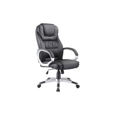 Scaun directorial sl q031, piele ecologica, inaltime reglabila, mecanism de balans, 100 kg, negru drm3208