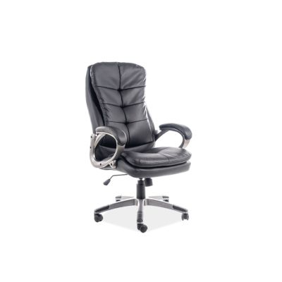 Scaun directorial sl q270, cadru polipropilena, piele ecologica, inaltime ajustabila, mecanism balansare, 100 kg, negru drm9011