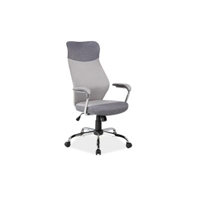 Scaun directorial sl q319, suport lombar, tapiterie stofa, mecanism balans, cadru cromat, 100 kg, gri drm4116