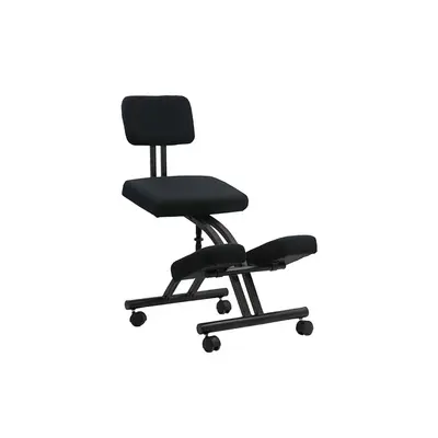 Scaun kneeling chair off 094, stofa, ajustabil inaltime, postura corecta, 100 kg, negru drm1825