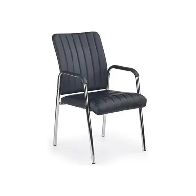 Scaun vizitator hm vigor, piele ecologica, suport lombar, sarcina max 120 kg, negru drm2236