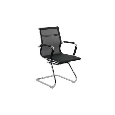 Scaun vizitator off 804, ergonomic, mesh, cadru cromat, 110 kg, negru drm1660