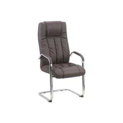 Scaun vizitator de birou off 8115, ergonomic, piele ecologica, cadru cromat tip sanie, 120 kg drm1595