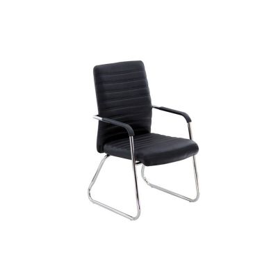 Scaun vizitator si conferinta off 833, solid, piele ecologica, cadru cromat, 120 kg drm8628
