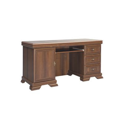 Birou vmb, clasic, 3 sertare, usa, polita tastatura, pal melaminat, insertii mdf, nuc drm10194