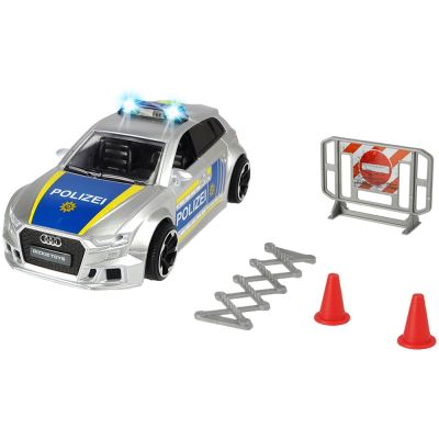 Masina de politie dickie toys audi rs3 1:32 15 cm cu lumini, sunete si accesorii hubs203713016028