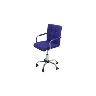 Scaun birou copii off 328, piele ecologica, ergonomic, cu brate, inatime ajustabila, 70 kg, albastru drm10232