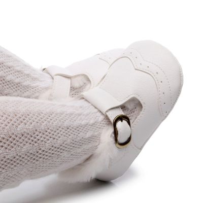 Pantofiori albi imblaniti pentru fetite - Lilly LIB150-2-p24