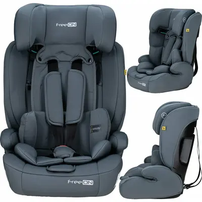Scaun auto pentru copii, Uran, I-Size, 76 - 150 cm/ 1 - 12 ani, Cu tetiera reglabila in 14 pozitii, Conform cu standardul european de securitate ECE R129, FreeON, Dark Grey BYN49119