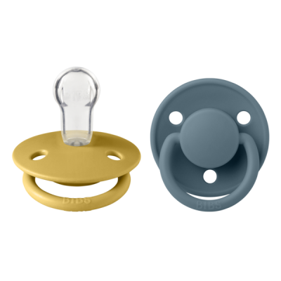 Bibs - set 2 suzete de lux silicon, tetina rotunda, marime universala-mustard/petrol bbb150213