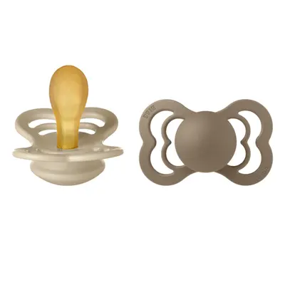 Bibs - set 2 suzete supreme latex, tetina simetrica, 6 luni +-vanilla/dark oak bbb270336