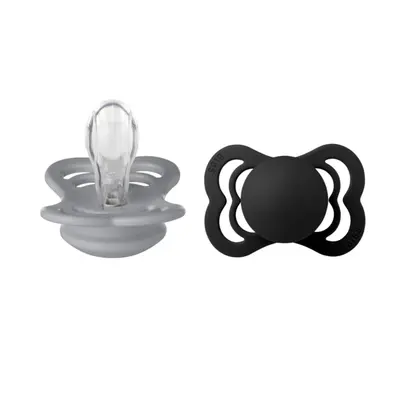 Bibs - set 2 suzete supreme silicon, tetina simetrica, 0 luni +-cloud/black bbb160341