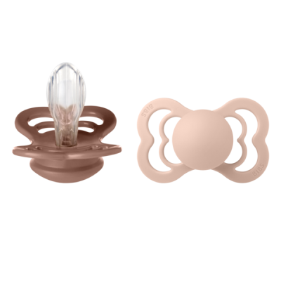 Bibs - set 2 suzete supreme silicon, tetina simetrica, 6 luni +-blush/woodchuck  bbb260337