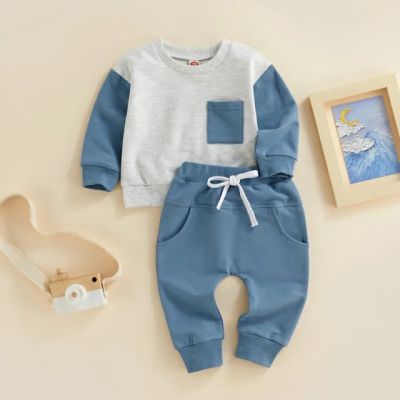 Compleu gri cu albastru marin pentru baietei AM907-2-de4