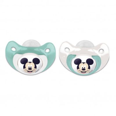 DISNEY MICKEY SET 2 SUZETE ORT0DONTICE DIN SILICON CU CAPAC DE PROTECTIE 0-6 LUNI DNBST13069
