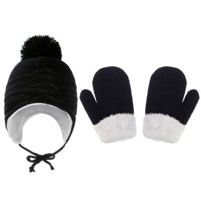 Set negru caciulita si manusi - Bella MBHT2023-95-4-ca6