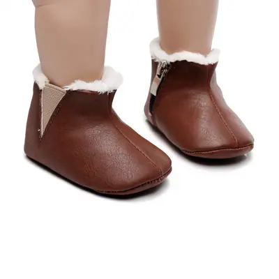 Cizmulite maro inchis imblanite pentru bebelusi - Simply AMxh00275-10-c6