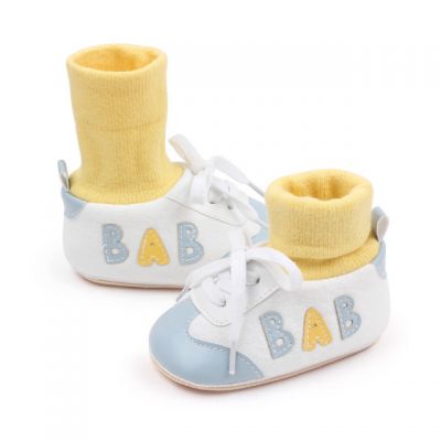 Tenisi cu ciorapel galben si insertii bleu - Baby MBBXC3070-1-p23