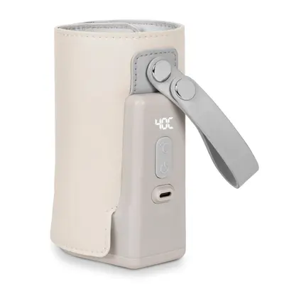 Lionelo - Incalzitor biberoane ThermUp Go Plus, Portabil, Cu aspect elegant, Temperatura constanta pana la 24 h, Incarcare USB, Bej BYNLOC-THERMUP_GO_PLUS_BEIGE_SAND