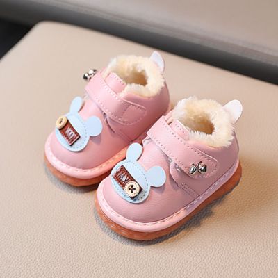 Pantofi roz imblaniti - mouse (marime disponibila: 3-6 luni (marimea 18 incaltaminte)) mdhyw15-2-bo4.3-6 luni (marimea 18 incaltaminte)