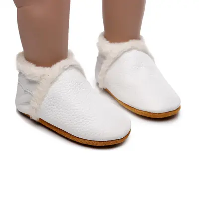 Pantofiori albi imblaniti pentru fetite - Lulu LIXH00269-1-c1