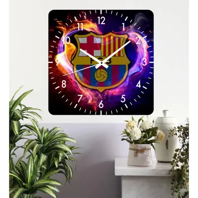 Ceas De Perete Barcelona -albastru-30x30 Cm-plastic-patrat