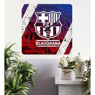 Ceas De Perete Barcelona 1 -albastru-30x30 Cm-plastic-patrat