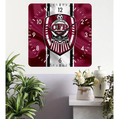 Ceas de perete cfr cluj 2 -48x48 cm-plastic-patrat-visiniu