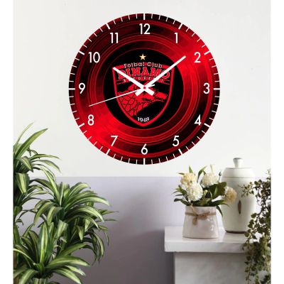 Ceas de perete dinamo 2 -rosu-plastic-rotund-30 cm