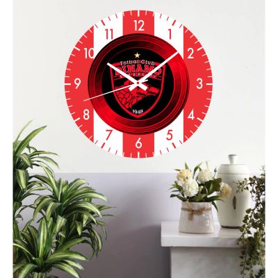 Ceas de perete dinamo 4 -rosu-plastic-rotund-30 cm