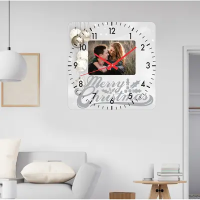 Ceas De Perete White Christmas -gri-30x30 Cm-plastic-patrat