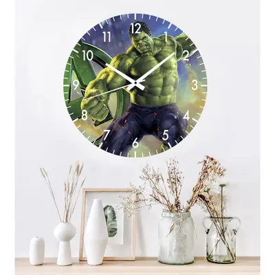 Ceas Pentru Copii Hulk -verde-plastic-rotund-30 Cm