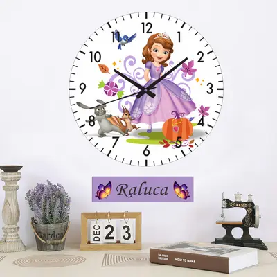 Ceas Pentru Copii Sofia -alb-plastic-rotund-30 Cm