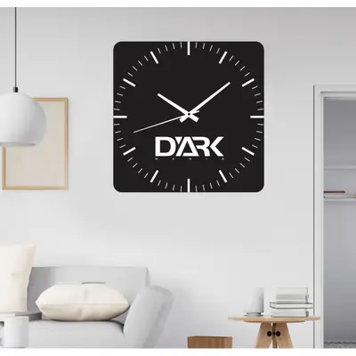 Ceas Pentru Perete Cu Logo -negru-40x40 Cm-plastic-patrat