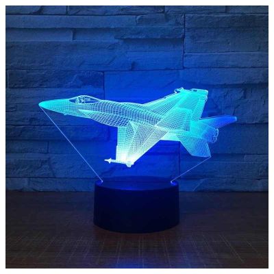 Lampa 3d led - avion -luminata cu telecomanda