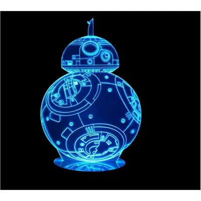 Lampa 3d Led - Bb-8 -neagra
