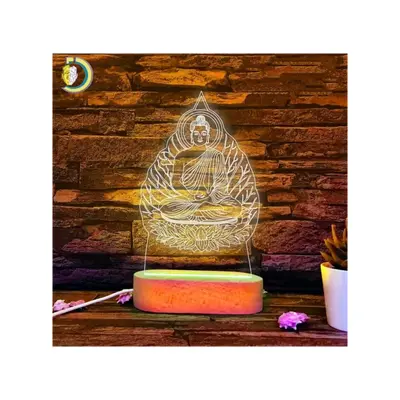 Lampa 3d Led - Buddha -alba